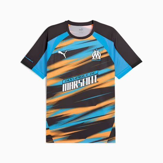 Marseille T-Shirt Faster - Heat Fire/Bleu Azur - Men's-SoccerKits Hub | Buy Soccer Jerseys Online